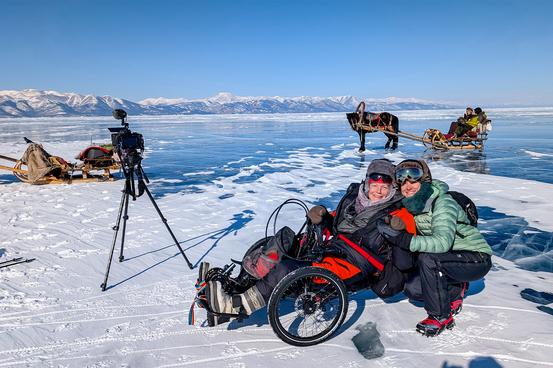 Karen-Handcycle-lake-mongolia